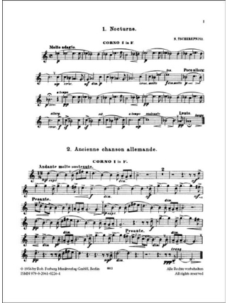 Sechs Quartette - N. Tcherepnine - Partition - Cor